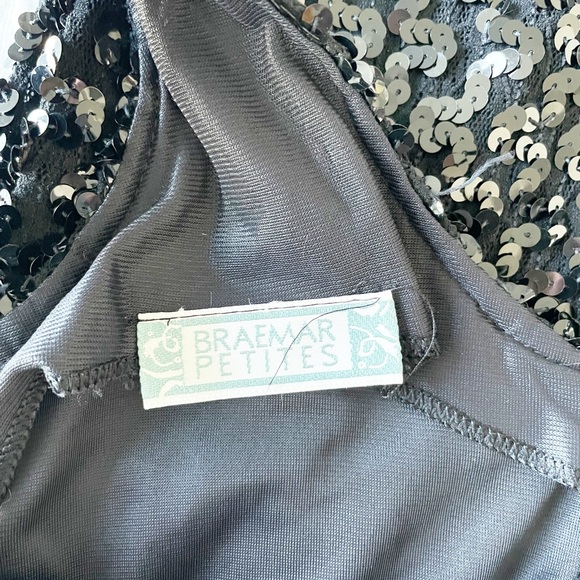 Braemer Petites Sequin Black Mini Dress - Picture 3 of 6